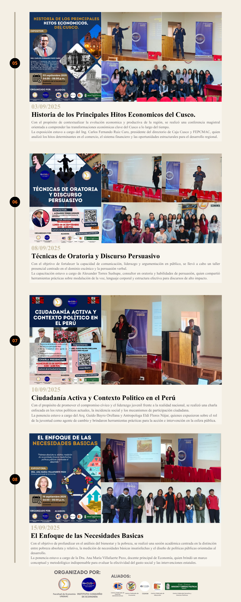 Línea de tiempo — los 8 eventos (parte 2)